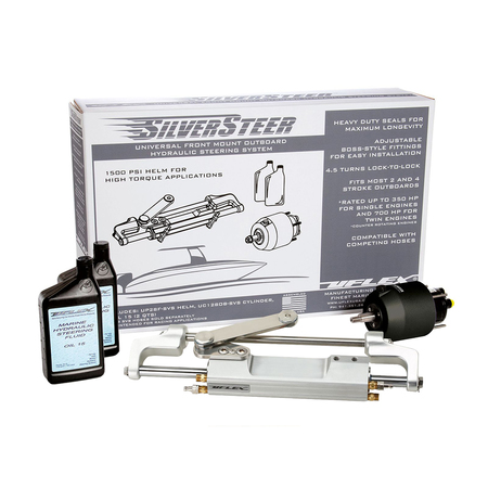 UFLEX USA 2.0 High-Performance Front Mnt Outboard Hydraulic Steering System SILVERSTEER2.0B